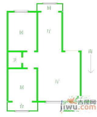 秦皇小区2室1厅1卫82㎡户型图