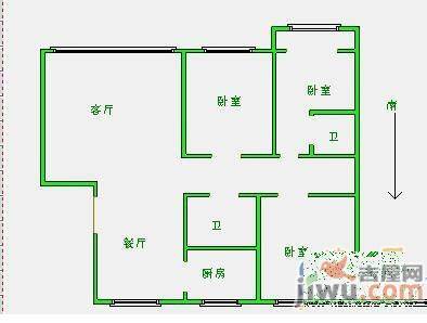 文建里3室2厅2卫174㎡户型图