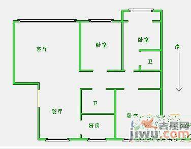 文建里3室2厅2卫174㎡户型图