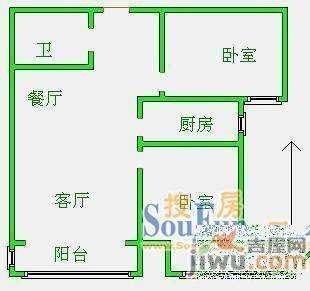 文精里2室1厅1卫户型图