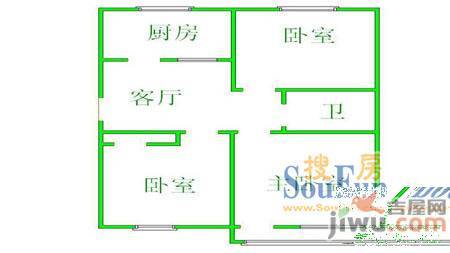 建新里二区1室1厅1卫户型图