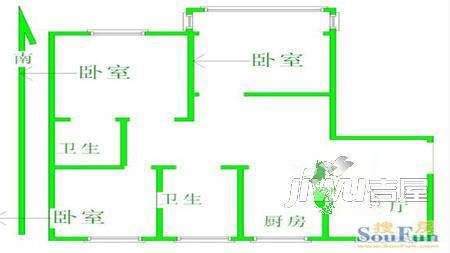 东华北里1室0厅0卫户型图