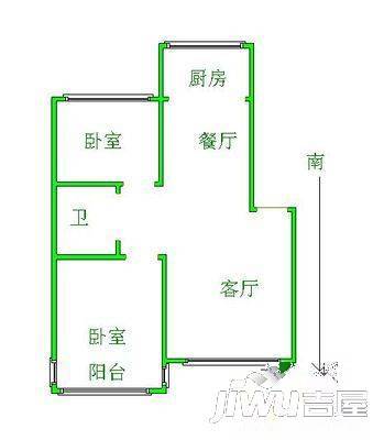 友谊新天地2室1厅1卫72㎡户型图