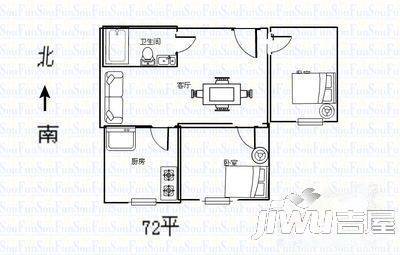 友谊新天地2室1厅1卫72㎡户型图