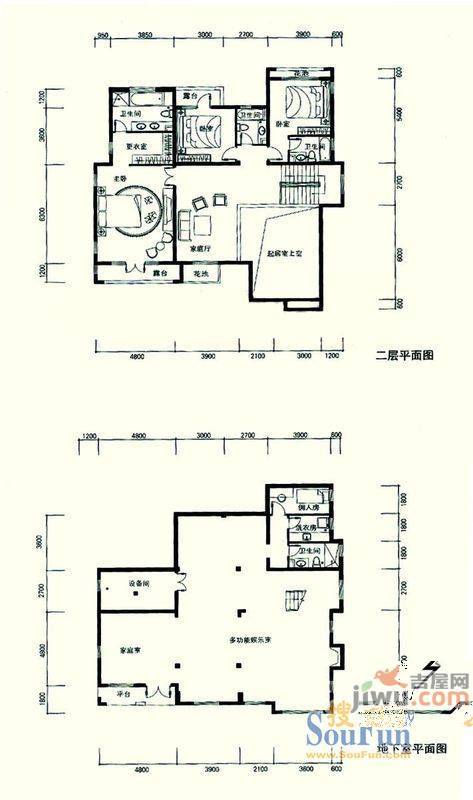 金海湾森林逸城别墅3室2厅2卫户型图