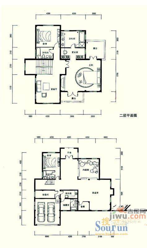 金海湾森林逸城别墅3室2厅2卫户型图