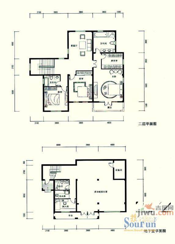 金海湾森林逸城别墅3室2厅2卫户型图