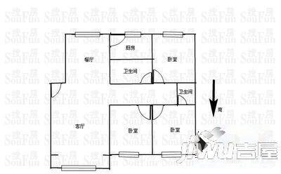 金港花园3室2厅2卫142㎡户型图