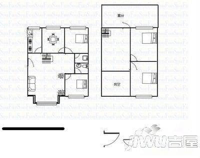 新世纪小区2室2厅1卫89㎡户型图