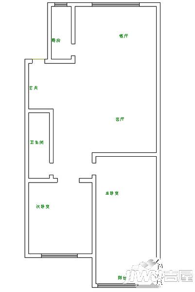 青馨家园2室2厅1卫103㎡户型图