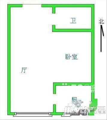 渤海家园1室1厅1卫45㎡户型图