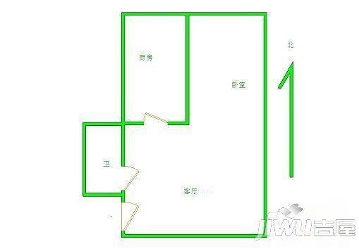 渤海家园1室1厅1卫45㎡户型图