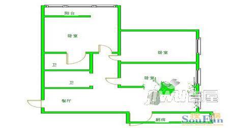 耀华新村1室1厅1卫户型图