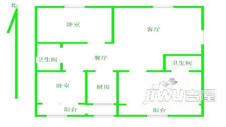 长城村1室1厅1卫户型图