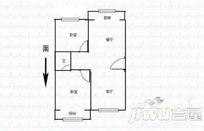 天洋雅居2室2厅1卫89㎡户型图