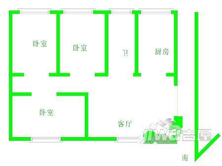 美岭小区1室1厅1卫户型图