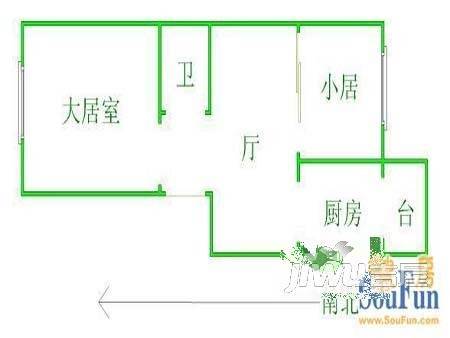 美岭小区1室1厅1卫户型图