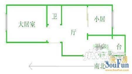 滨河怡情家园1室1厅1卫户型图