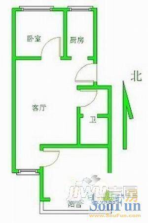 避暑家园2室1厅1卫户型图