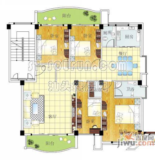 嘉悦华园4室2厅2卫户型图