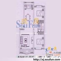 阳光嘉苑2室2厅1卫91.7㎡户型图