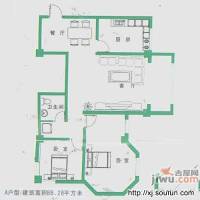 金桥小区2室1厅1卫88.3㎡户型图