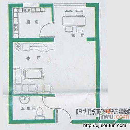 金桥小区2室1厅1卫78㎡户型图