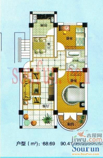 红企雅苑3室2厅0卫户型图