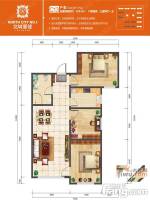 和兴北城大观3室2厅1卫109.4㎡户型图