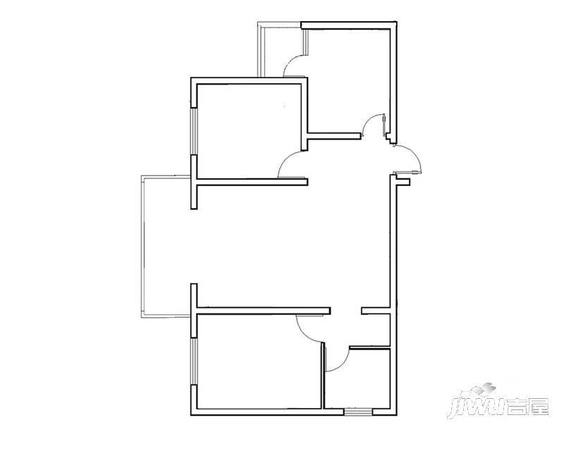 黄金居锦云苑2室2厅1卫90.5㎡户型图