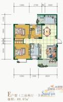 万富景苑三期3室2厅1卫89.1㎡户型图