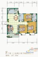 万富景苑三期3室2厅2卫107㎡户型图