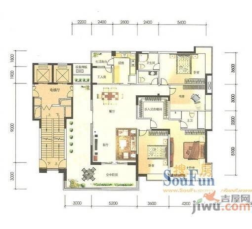 廊桥水岸5室2厅2卫236.6㎡户型图