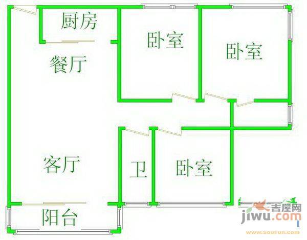 锦绣东庐3室2厅2卫户型图