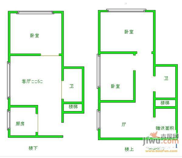 东方杰座3室2厅1卫户型图