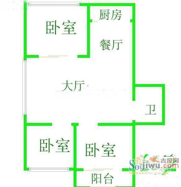 金峡小区3室2厅2卫户型图