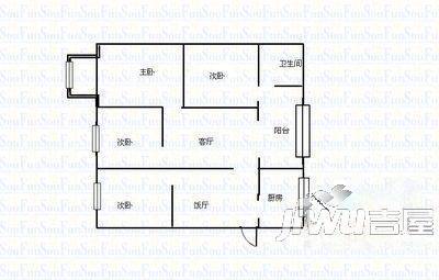 民生家园3室2厅2卫户型图