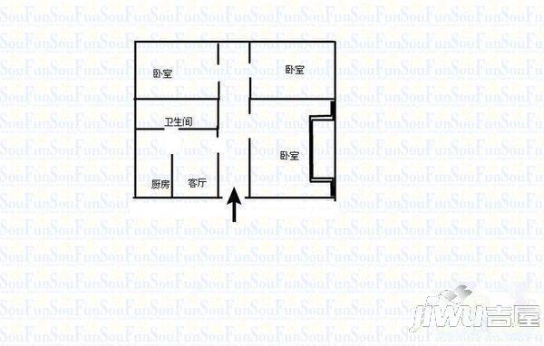 隆康路小区2室1厅1卫户型图