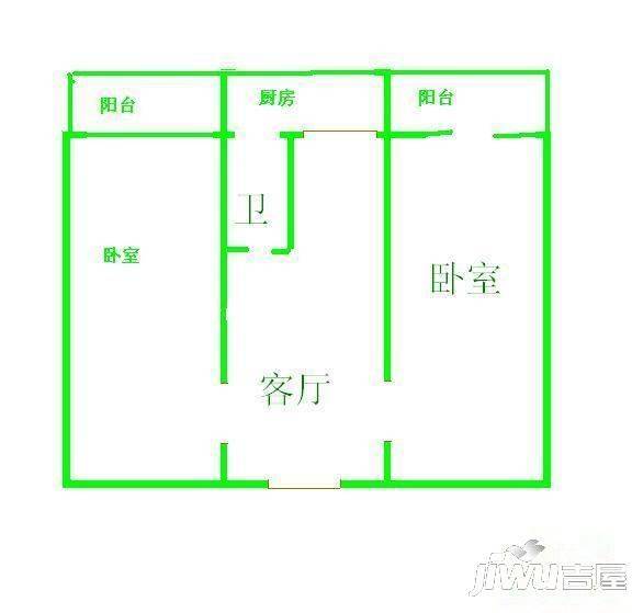 西陵一路小区2室1厅1卫户型图