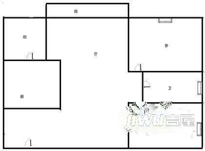 纵横花园2室1厅1卫户型图