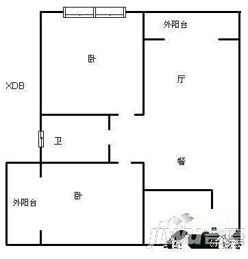 纵横花园2室1厅1卫户型图