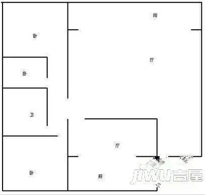 竹苑3室2厅2卫户型图