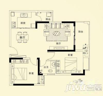 三峡明珠2室2厅1卫户型图