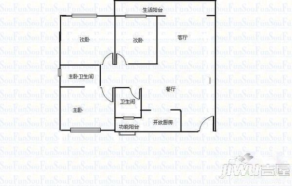 畔山林语0室2厅2卫户型图