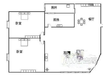 龙苑3室2厅1卫户型图