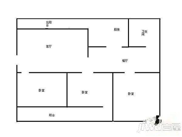 黄龙小区2室2厅1卫户型图