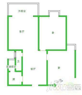 汇金花园2室1厅1卫户型图