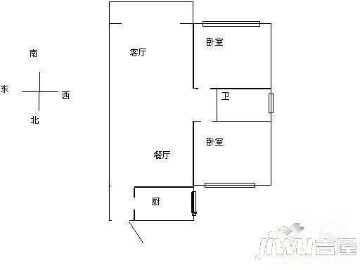 东篱小居2室2厅1卫户型图