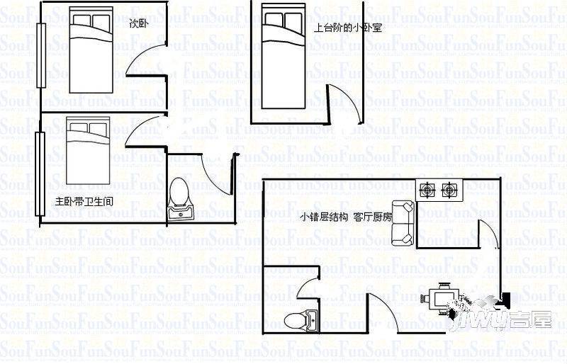 长青苑2室2厅1卫户型图