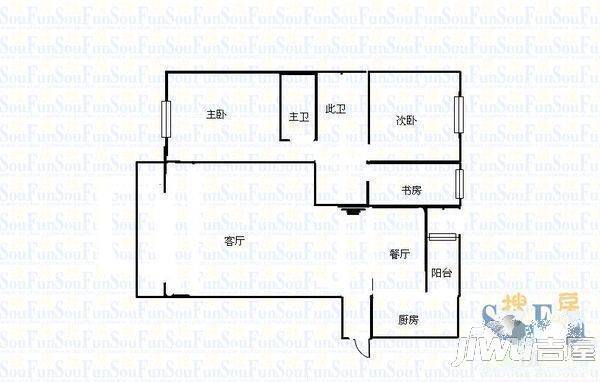 都市奥园2室2厅1卫户型图